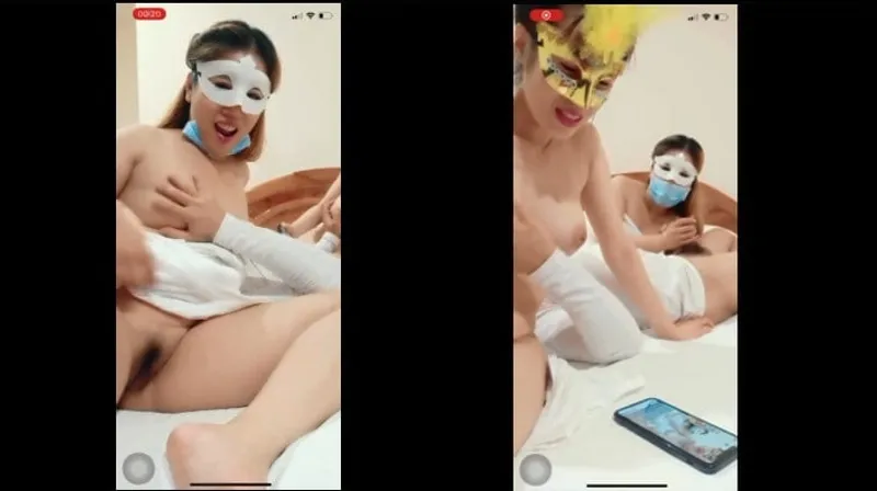 Hai em livestream đụ tập thể